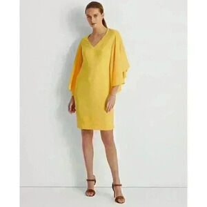 NEW! Lauren Ralph Lauren Women's 12 Ruffle-Sleeve Cocktail Dress NWT $175